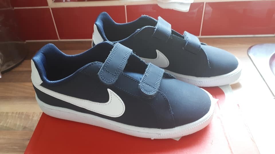 navy velcro trainers